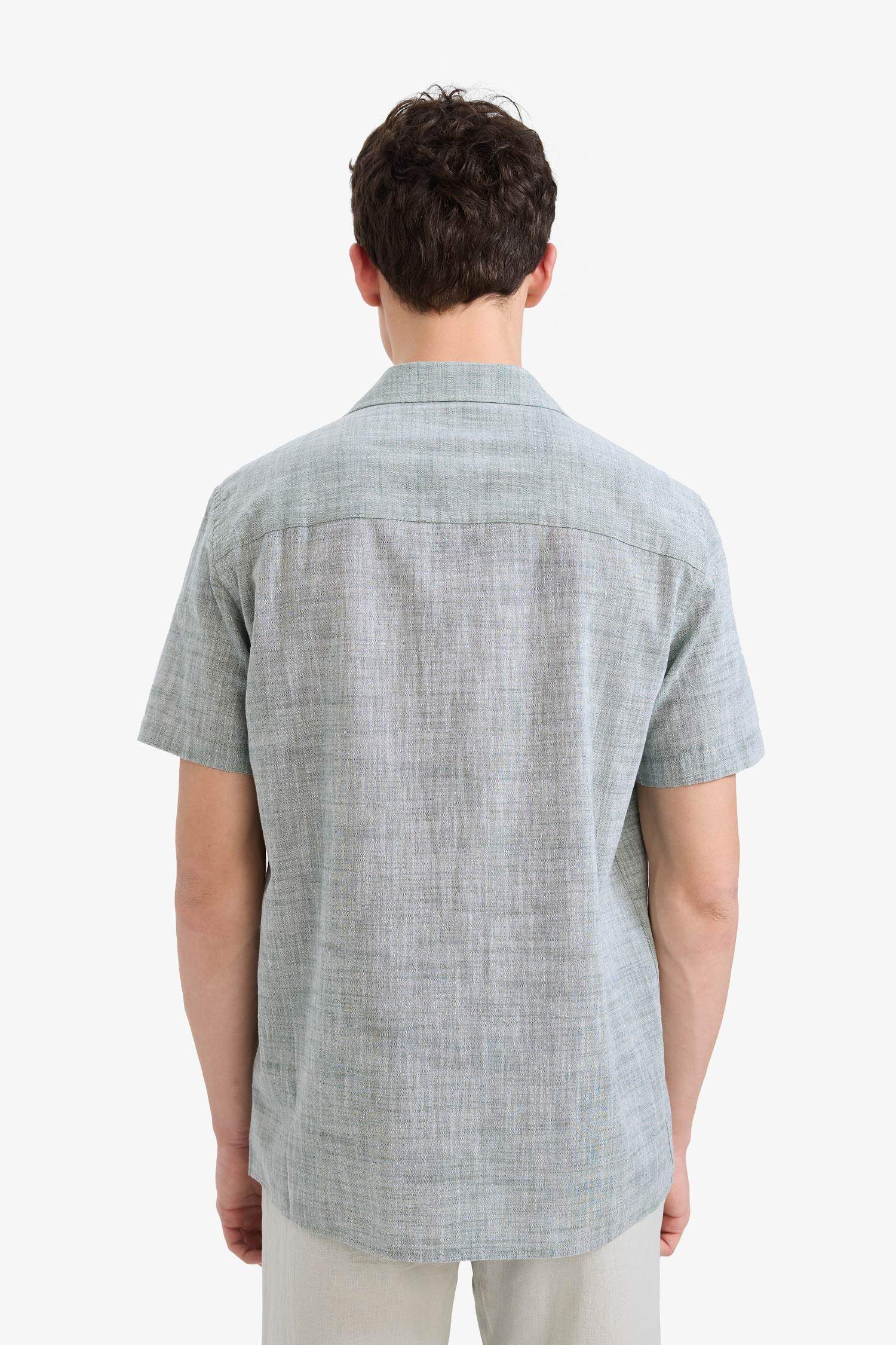 Regular Fit Polo Collar Cotton Shirt