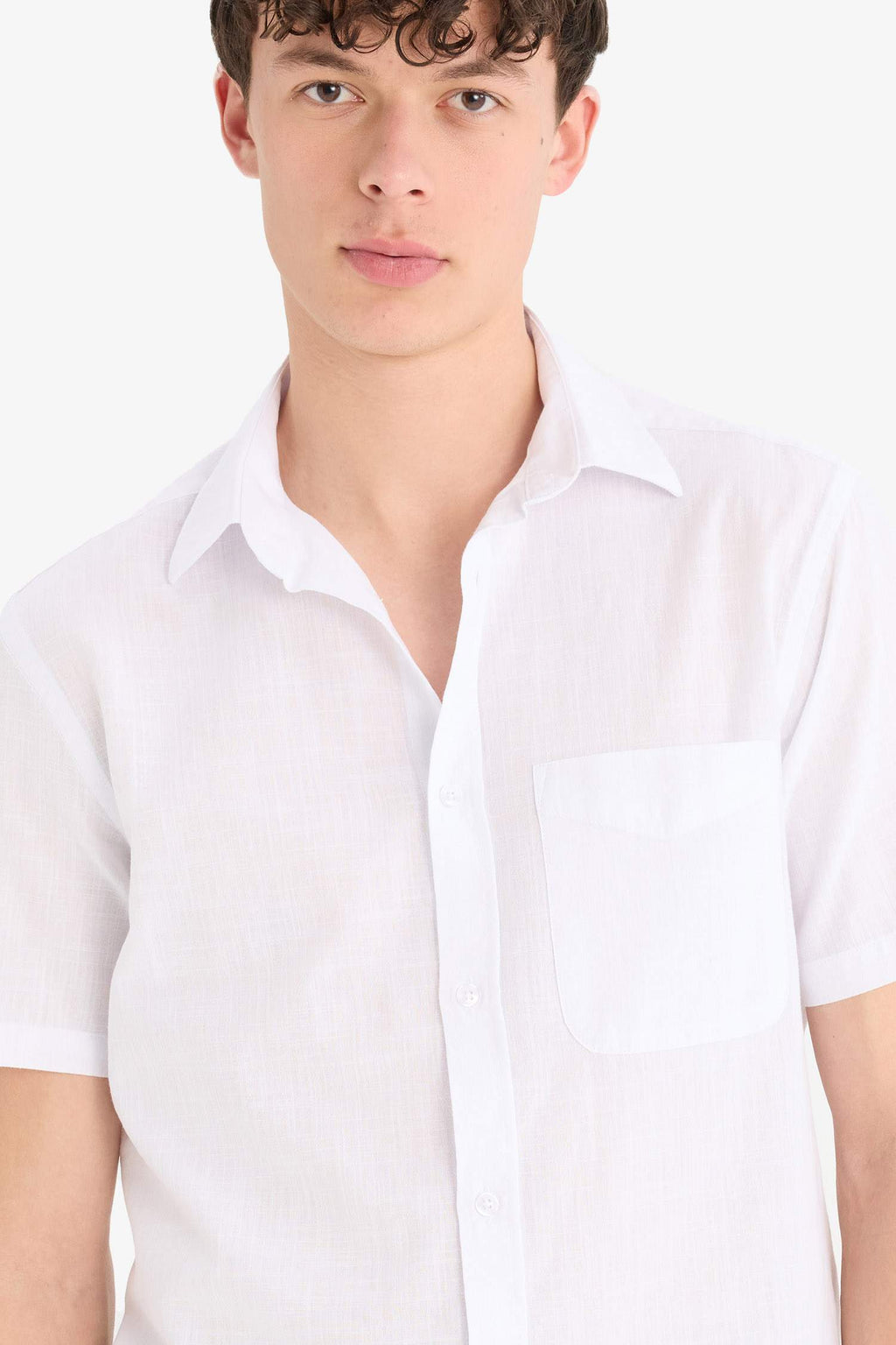 Regular Fit Polo Collar Cotton Shirt