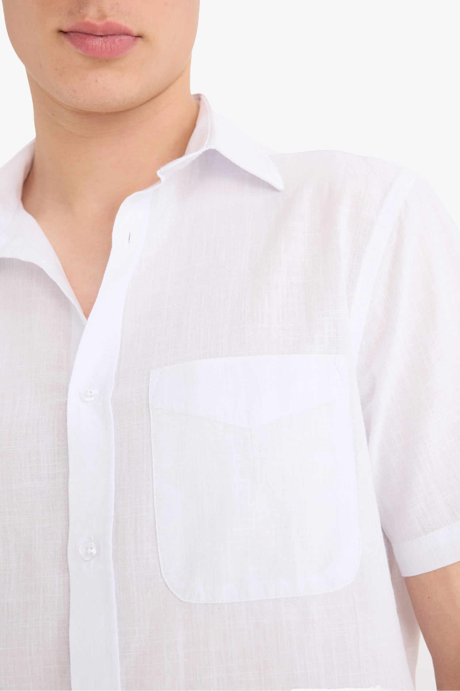 Regular Fit Polo Collar Cotton Shirt