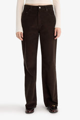 Wide Leg corduroy trousers with zip, regular waist and regular length