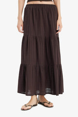 Textured cotton-lined maxi skirt with a regular fit