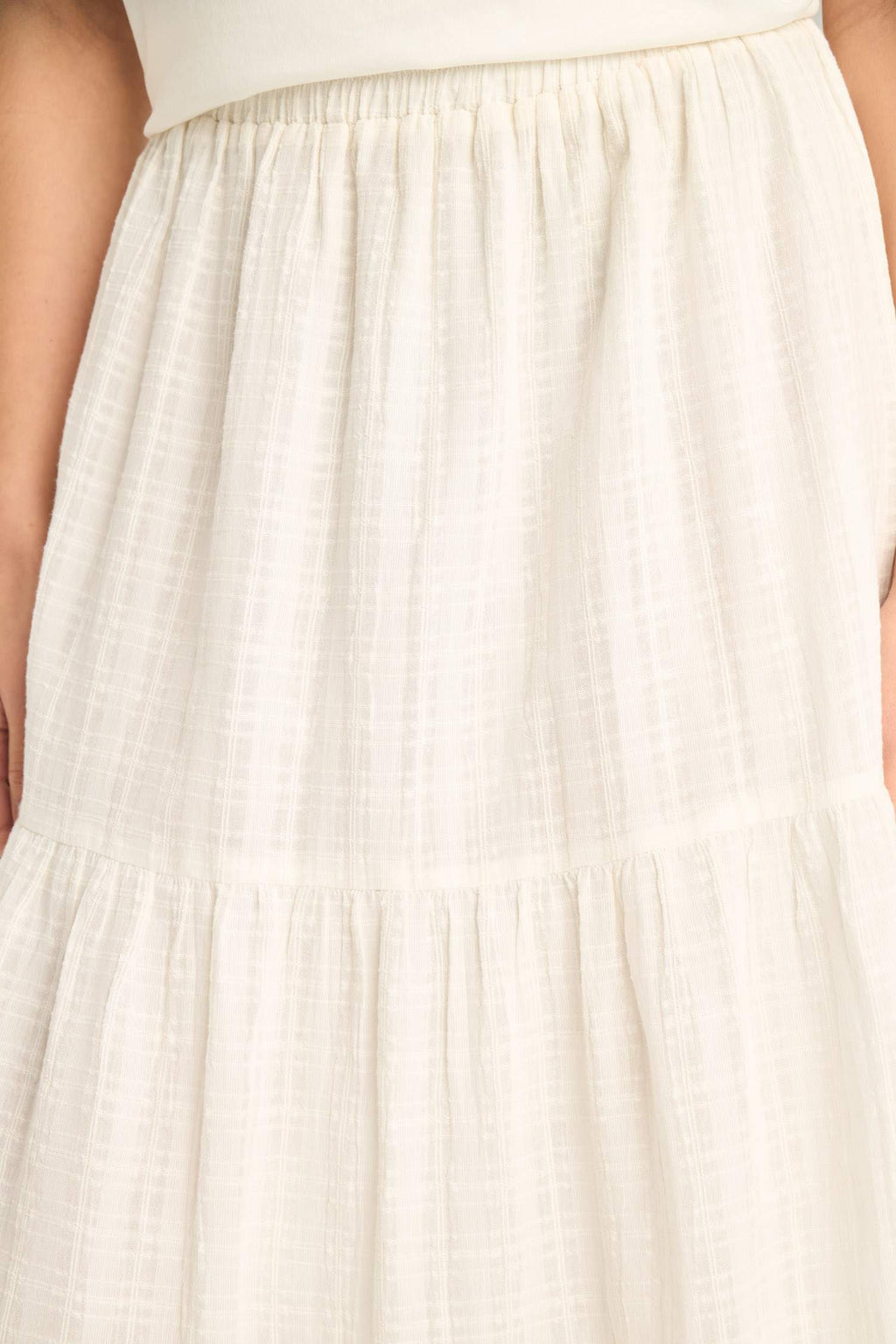 Textured cotton-lined maxi skirt with a regular fit