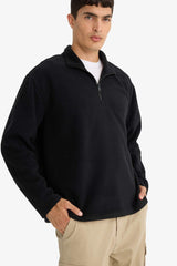 Relax Fit Half-Zip Fleece Sweatshirt