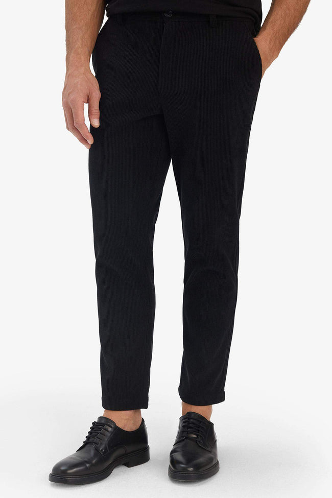 Regular Fit Straight Leg Velvet Trousers Main Image