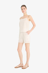 High Waist Pocketed Straight Leg Shorts