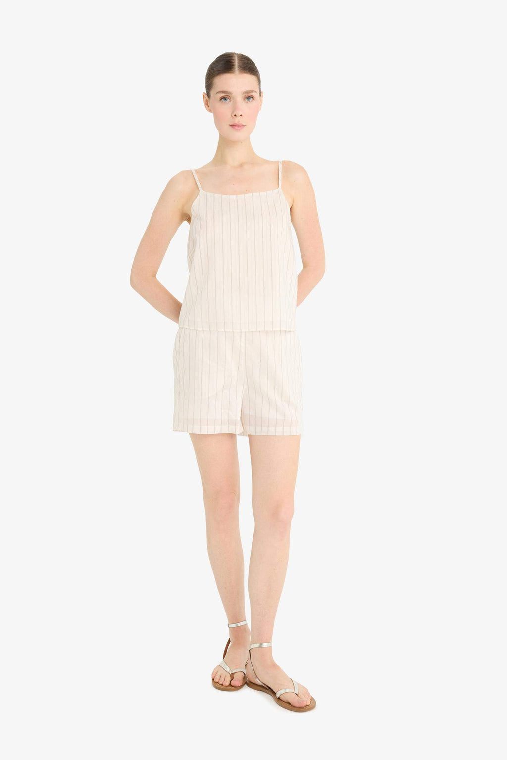 High Waist Pocketed Straight Leg Shorts