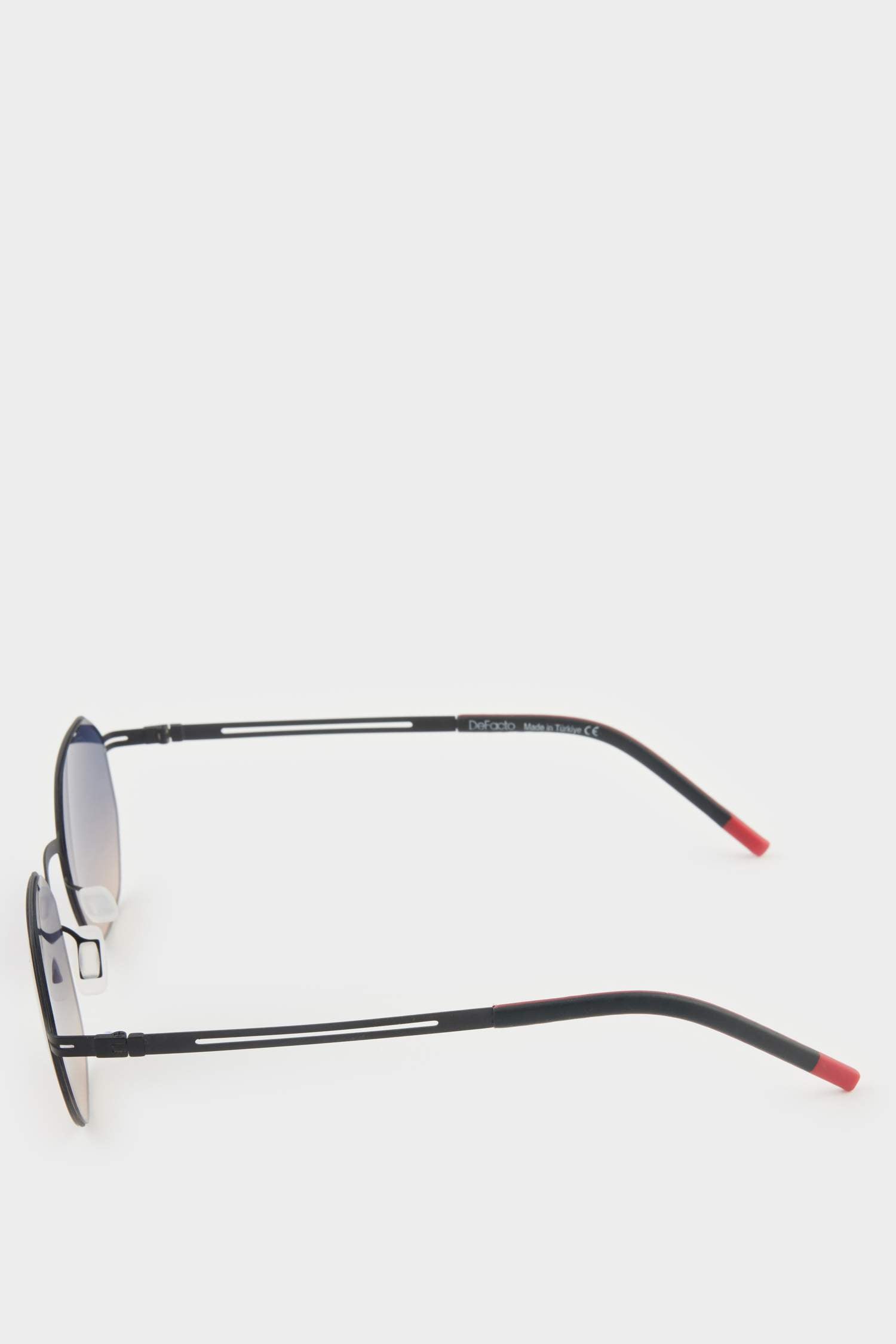 Men's Hexagonal Green Metal Frame Smoked Lens UV Sunglasses