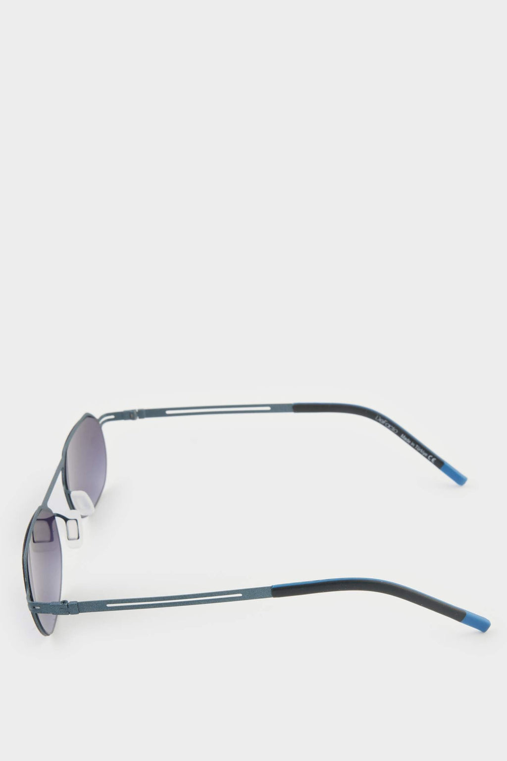 Men's Small Oval Beige Metal Frame Brown Lens UV Sunglasses