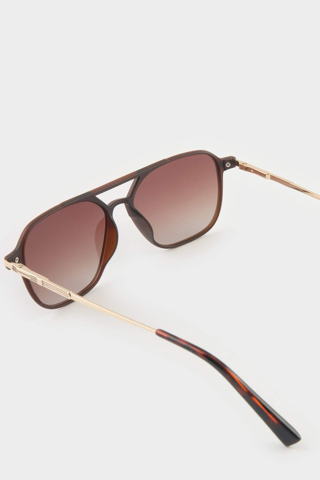 Men's Oval Large Clear Plastic Frame Brown Lens Polarized Sunglasses