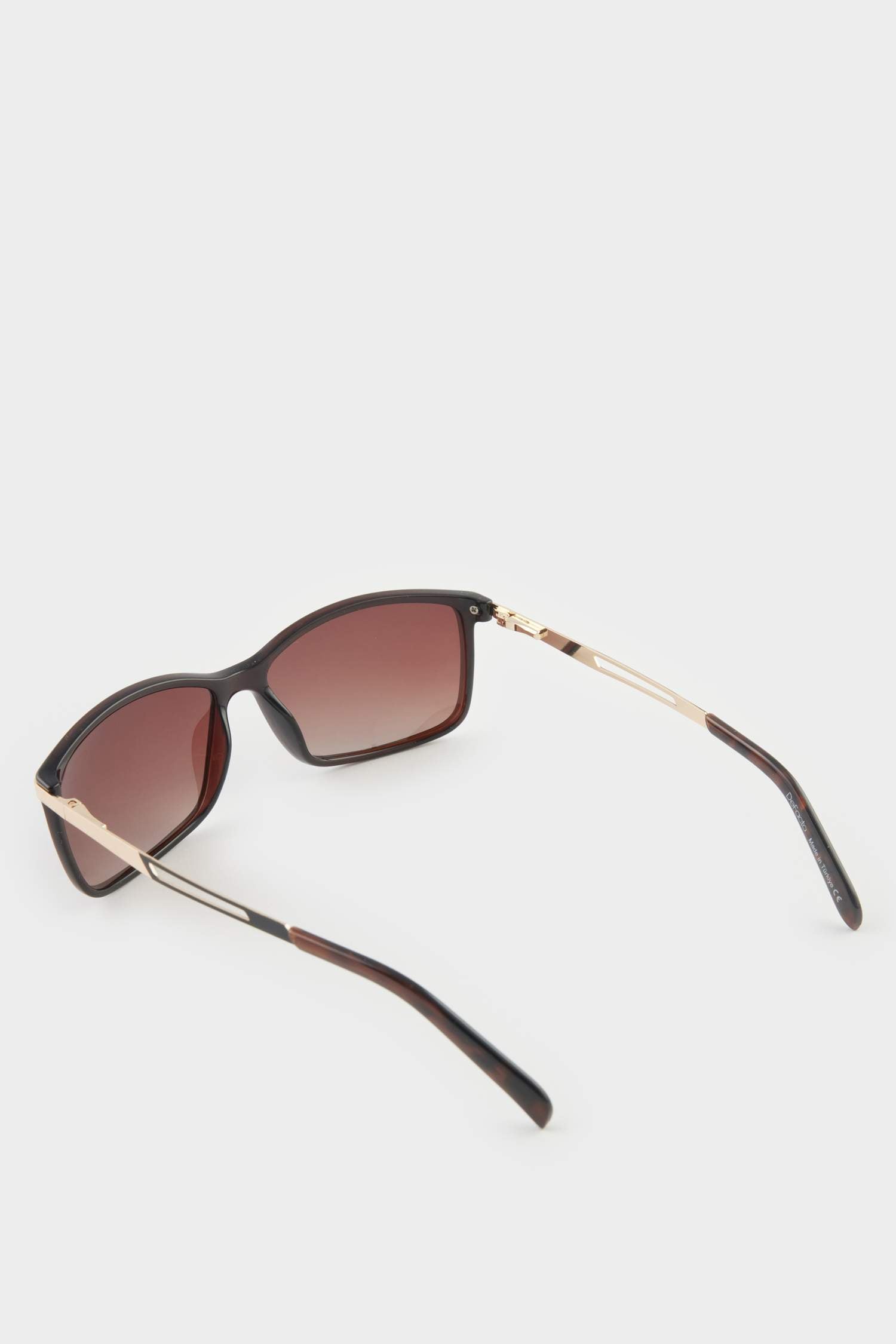 Men's Classic Brown Plastic Frame Brown Lens Polarized Sunglasses