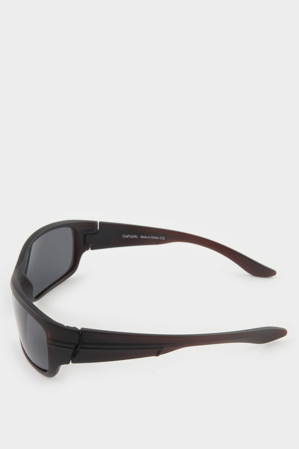 Men Oval Black Plastic Frame Black Glass Polarized Sunglasses