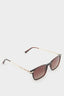 Men's Classic Square Brown Metal Frame Brown Lens Polarized Sunglasses