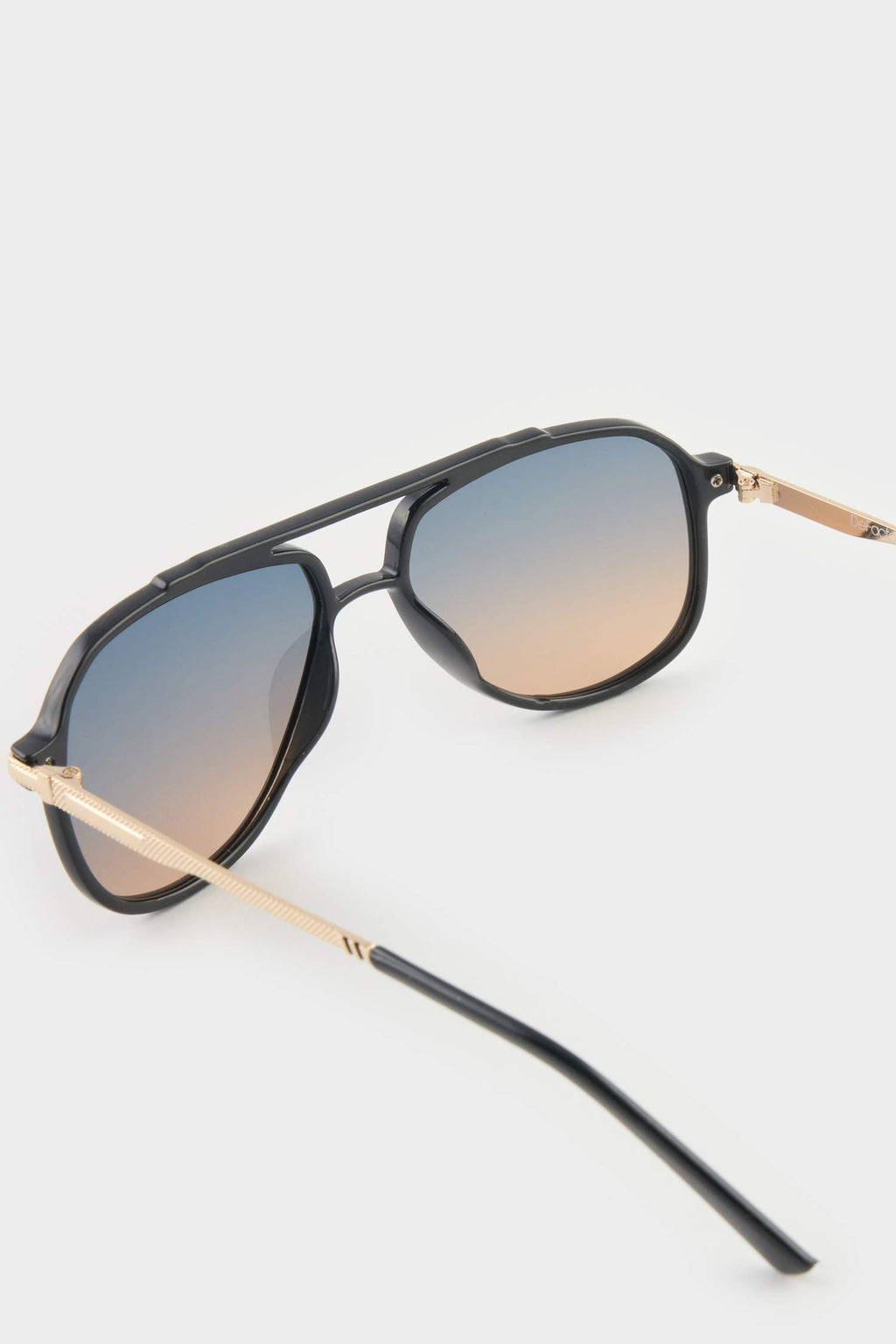 Men's Oval Large Colorful Metal Frame Gradient Glass Polarized Sunglasses