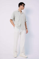 Loose Comfortable Fit Wide Leg Cotton Trousers