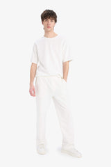 Loose Comfortable Fit Wide Leg Cotton Trousers