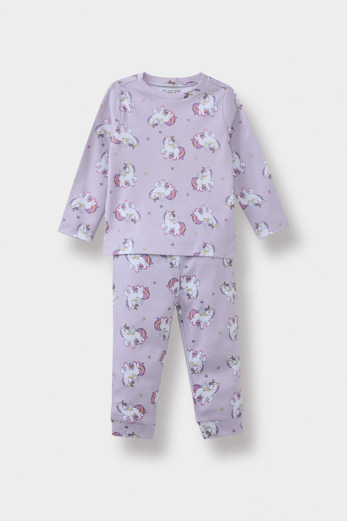 Baby Girl Pajama Set Unicorn Printed Long Sleeve Top and Long Bottoms
