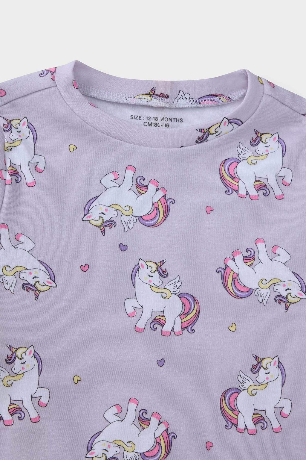 Baby Girl Pajama Set Unicorn Printed Long Sleeve Top and Long Bottoms