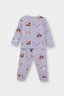 Baby Girl Pajama Set Patterned Long Sleeve Top and Long Bottom