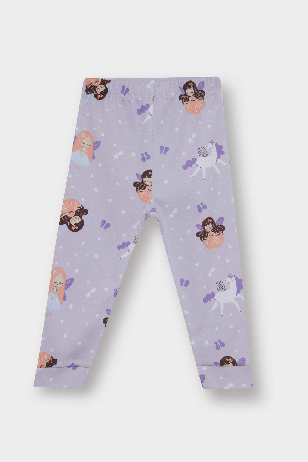 Baby Girl Pajama Set Patterned Long Sleeve Top and Long Bottom