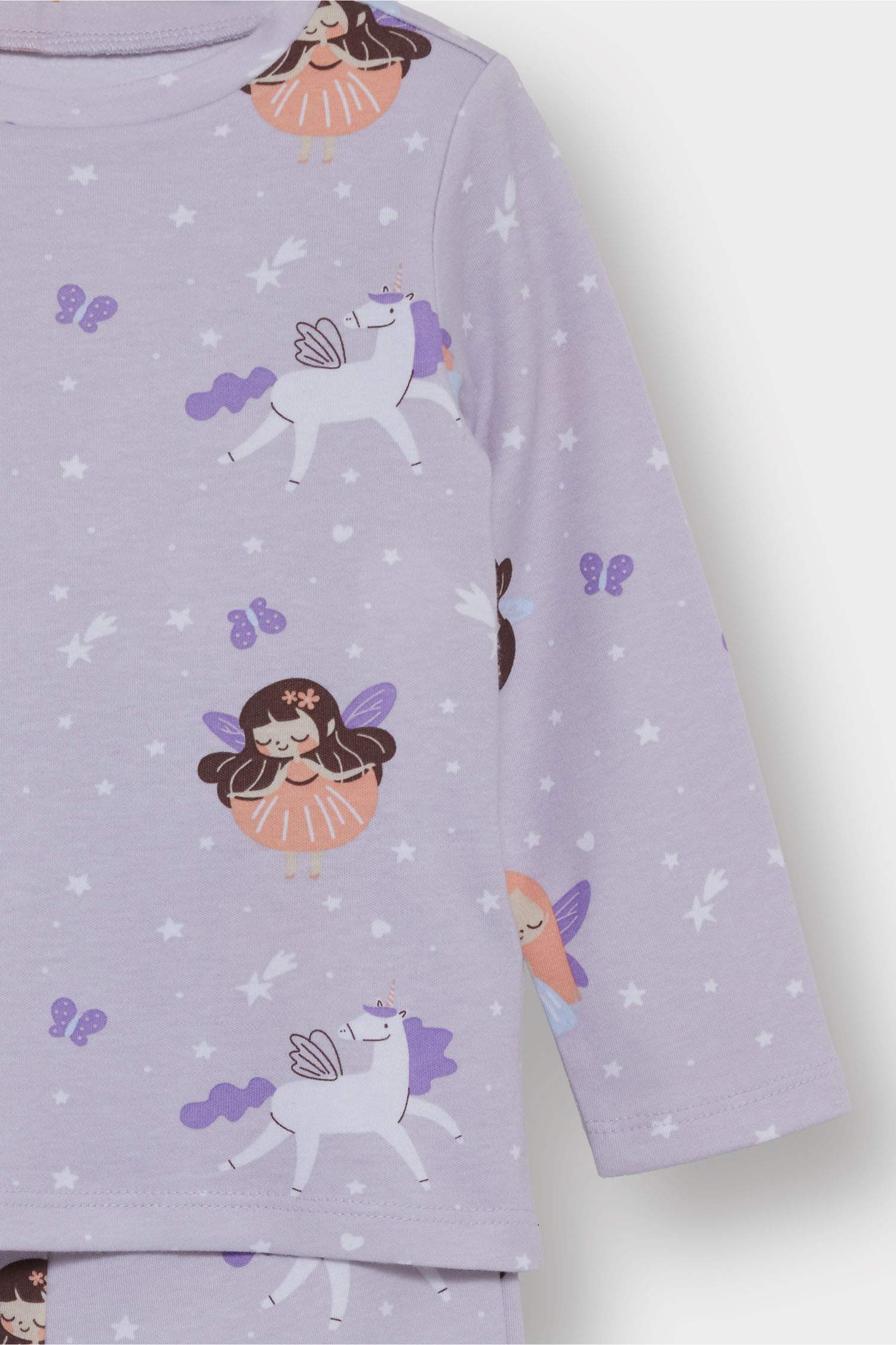 Baby Girl Pajama Set Patterned Long Sleeve Top and Long Bottom