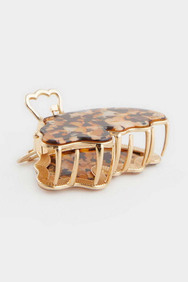 women Leopard Butterfly Motif Latch Buckle Main Image