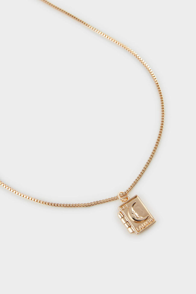 Women Moon Themed Gold Necklace Main Image