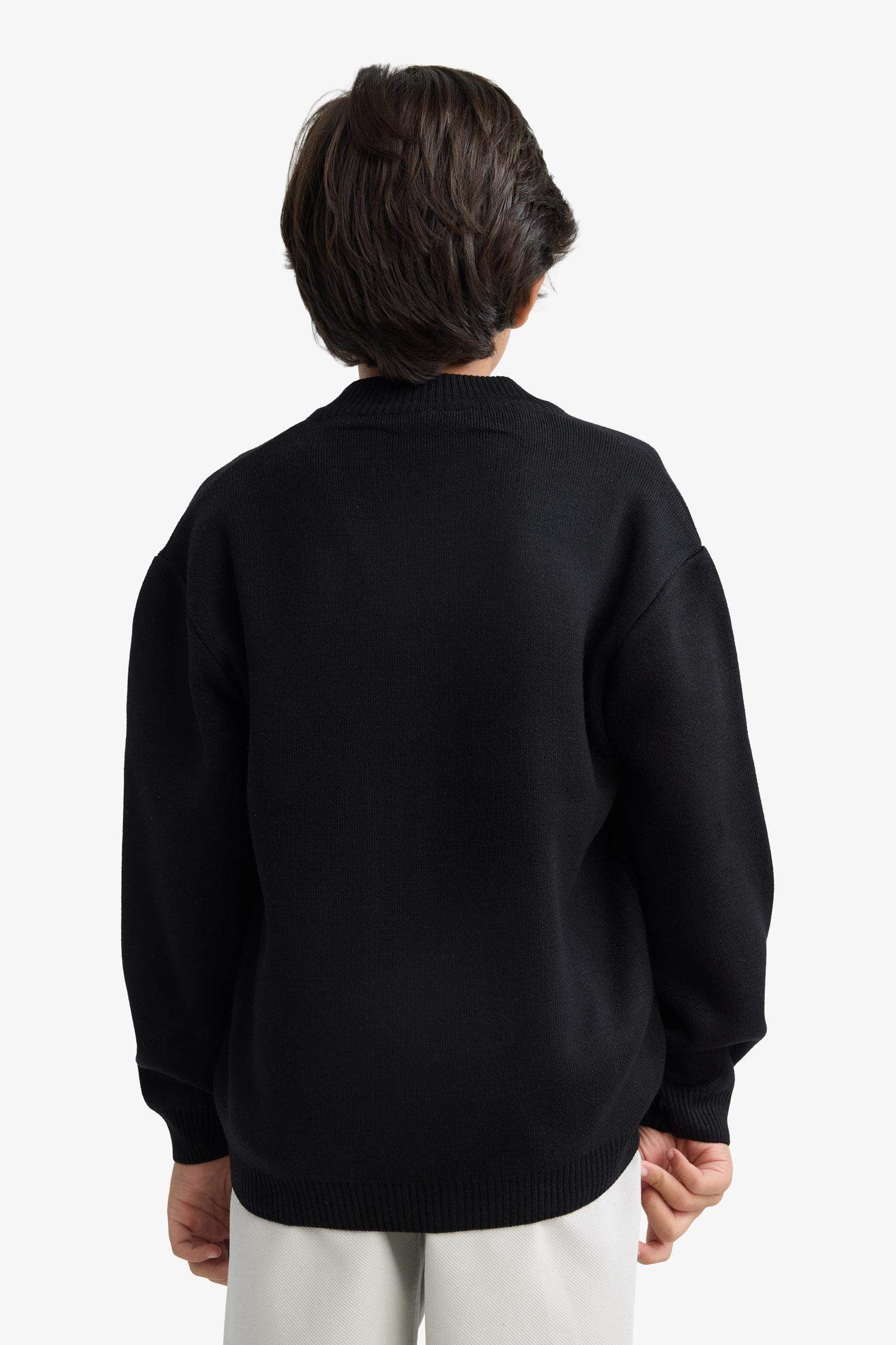 Boys Half Zippered Cardigan