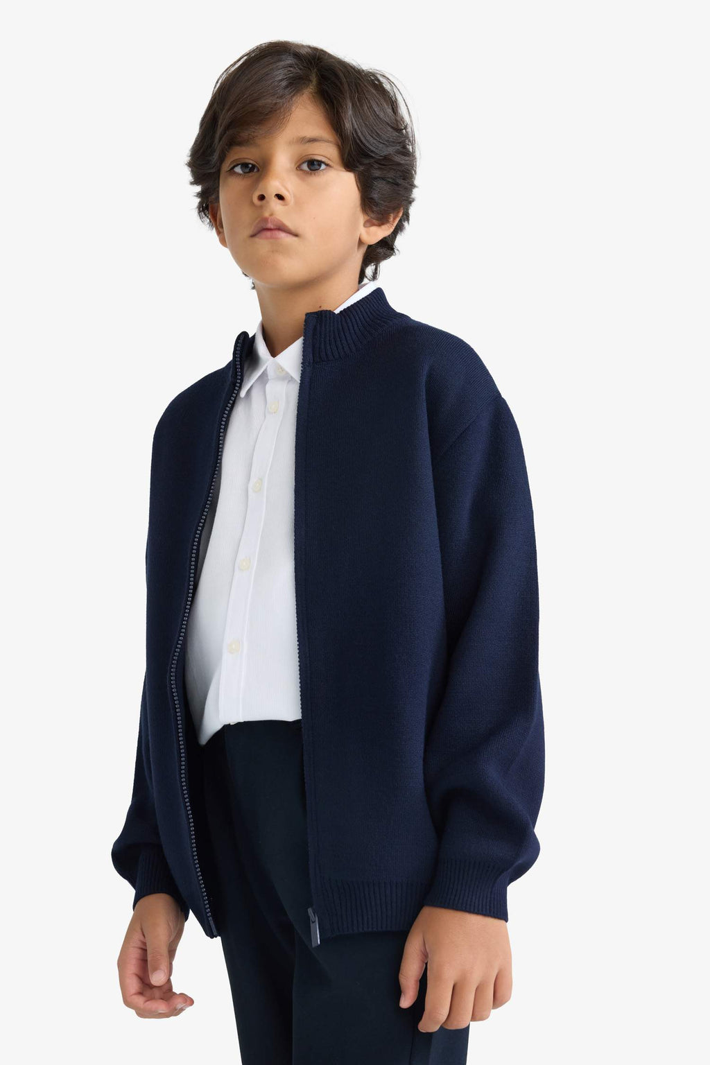 Boys Half Zippered Cardigan