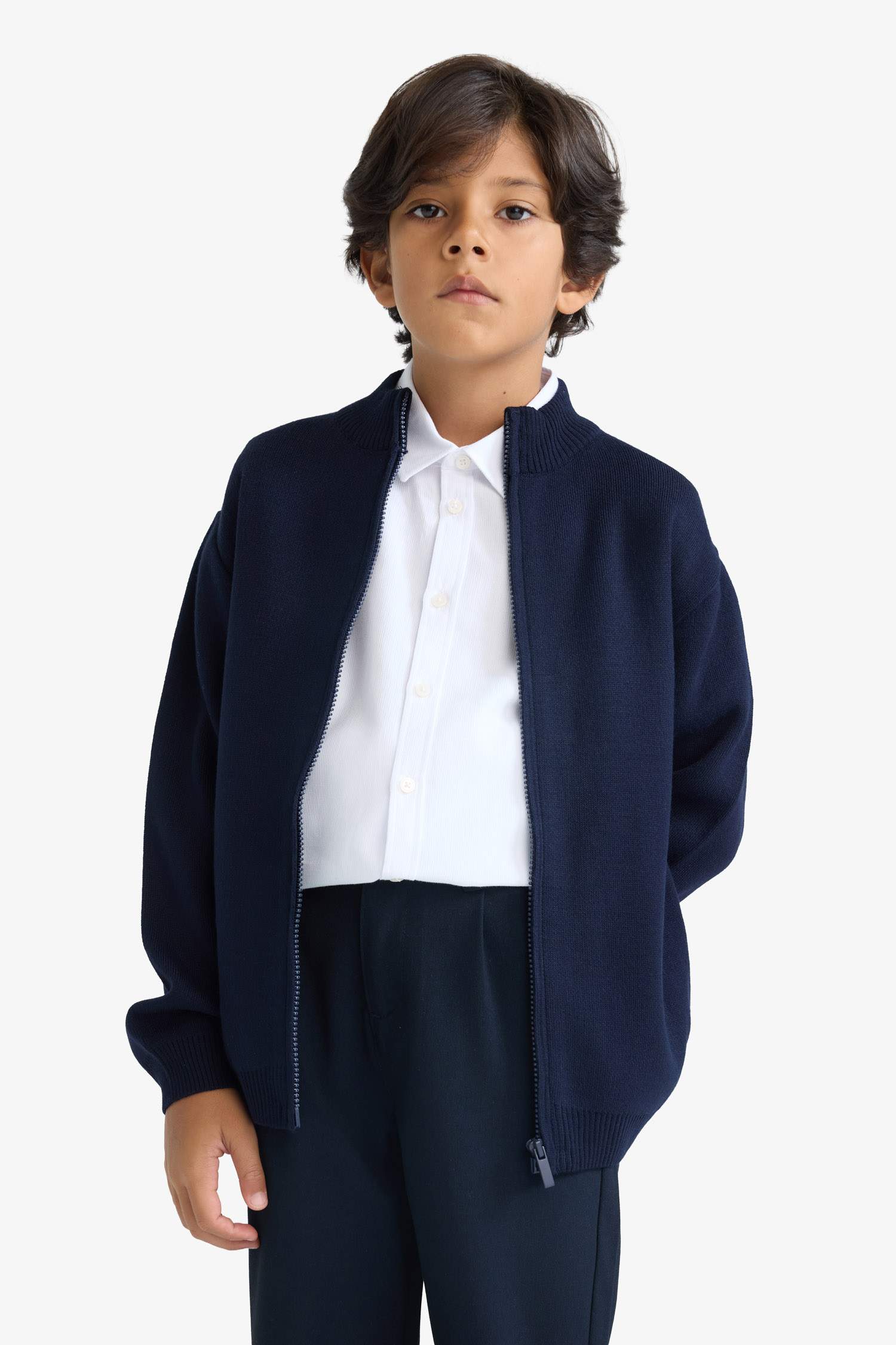 Boys Half Zippered Cardigan