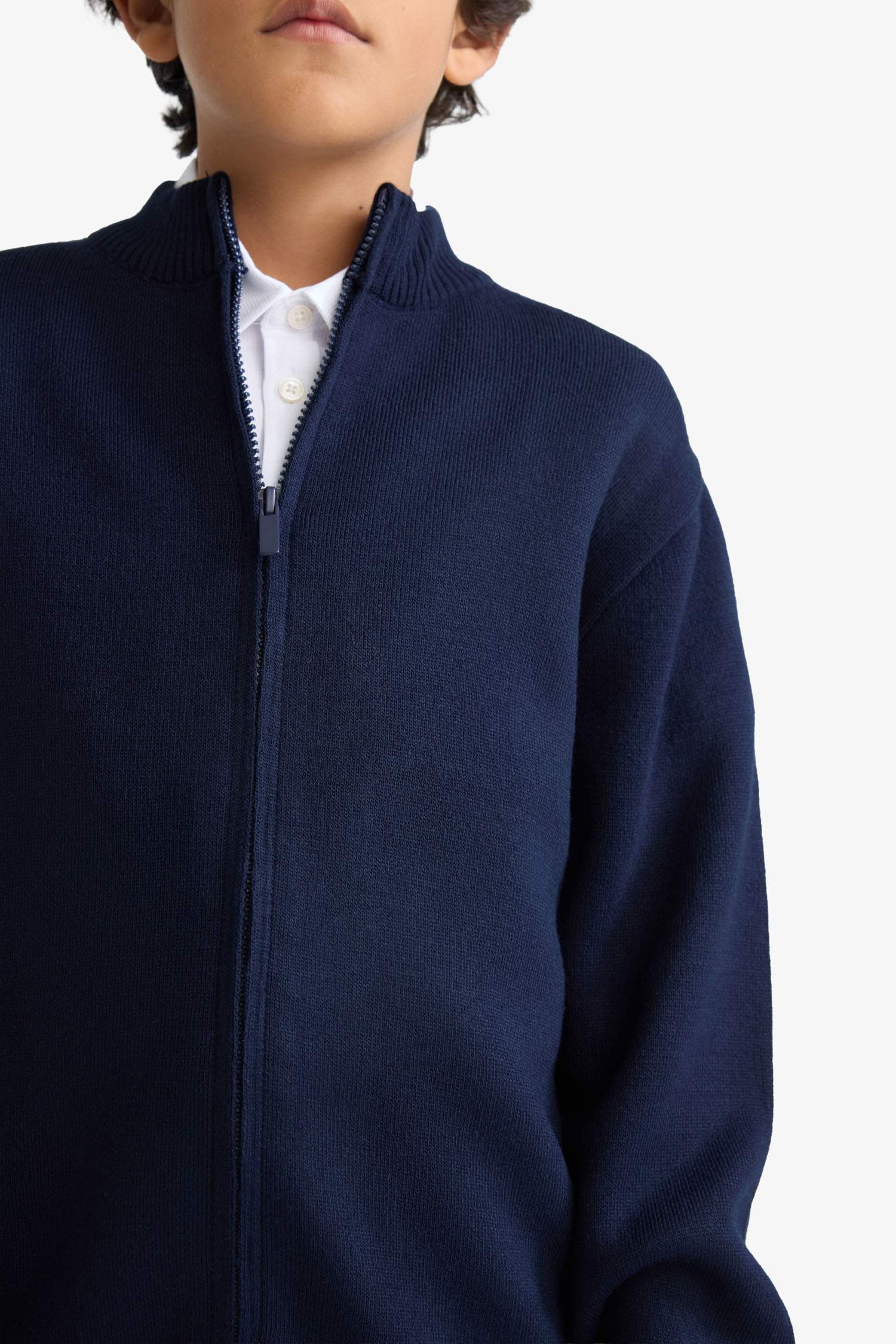 Boys Half Zippered Cardigan