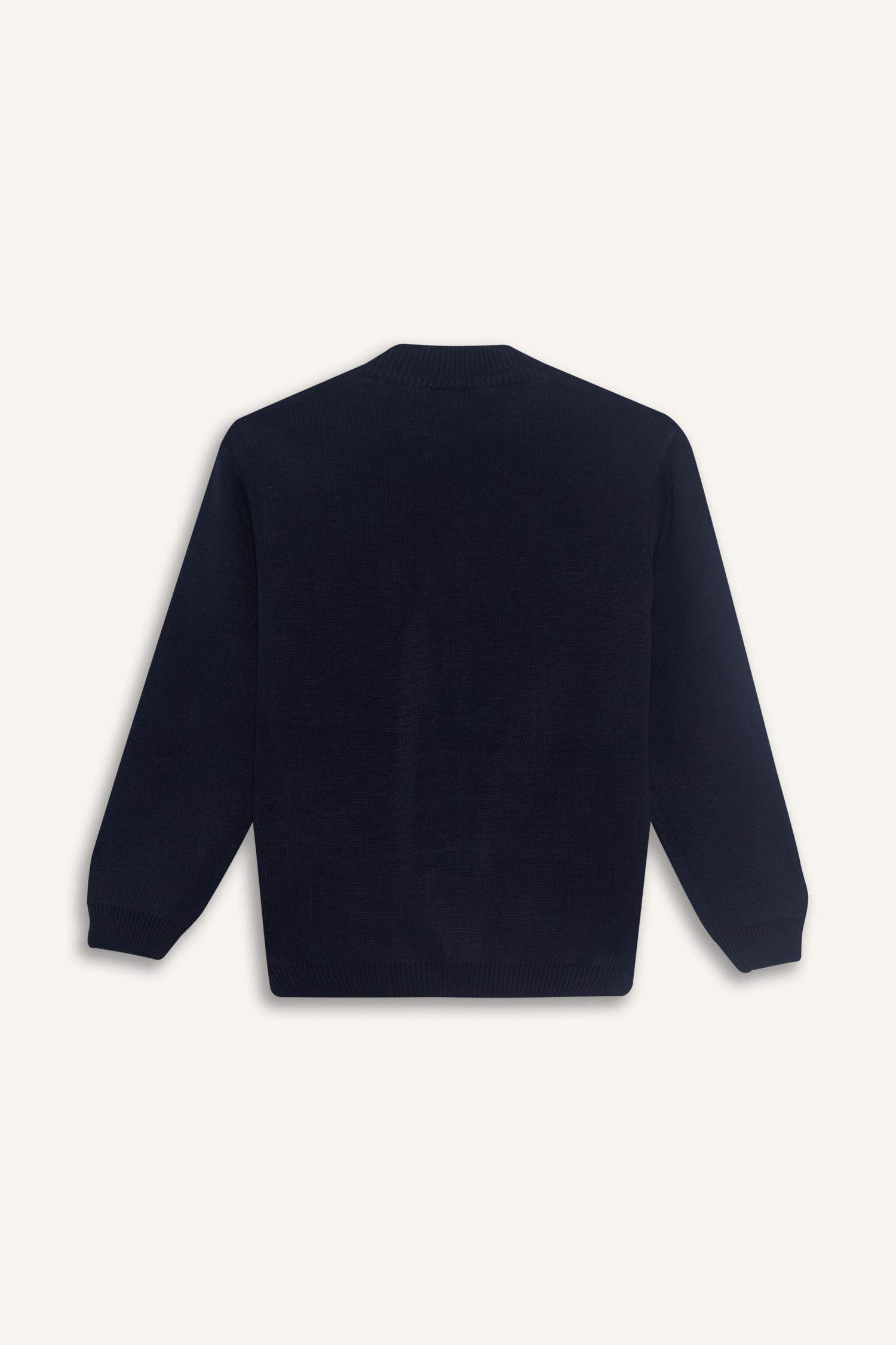 Boys Half Zippered Cardigan