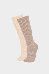 Woman 2 Ptotch Cotton Kneehot