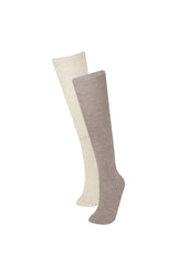 Woman 2 Ptotch Cotton Kneehot