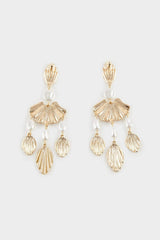 Women Pearl Detailed Dangle Gold Earrings