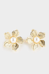 Women Flower Gold Earrings