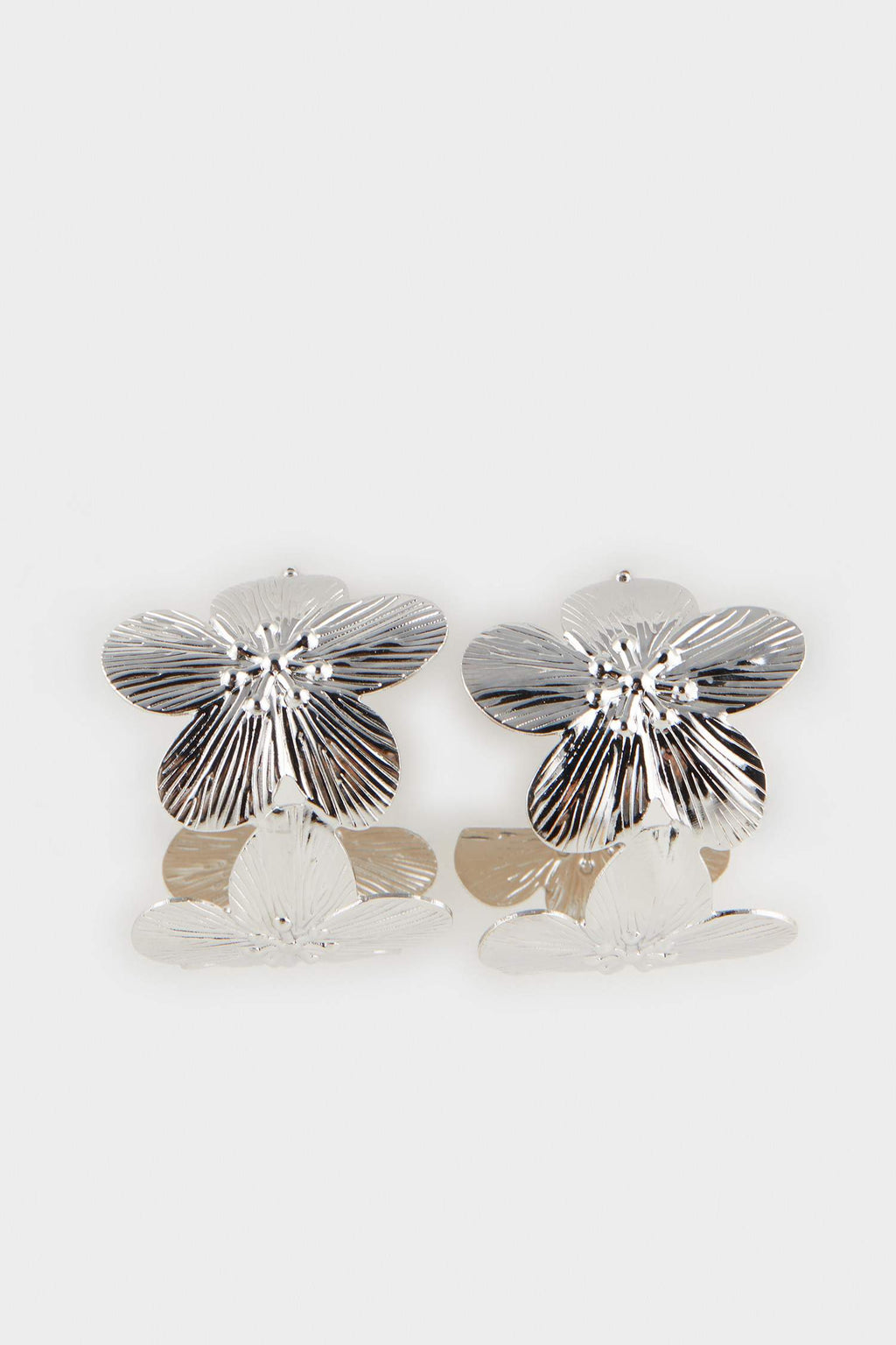 Women Flower Silver Earrings