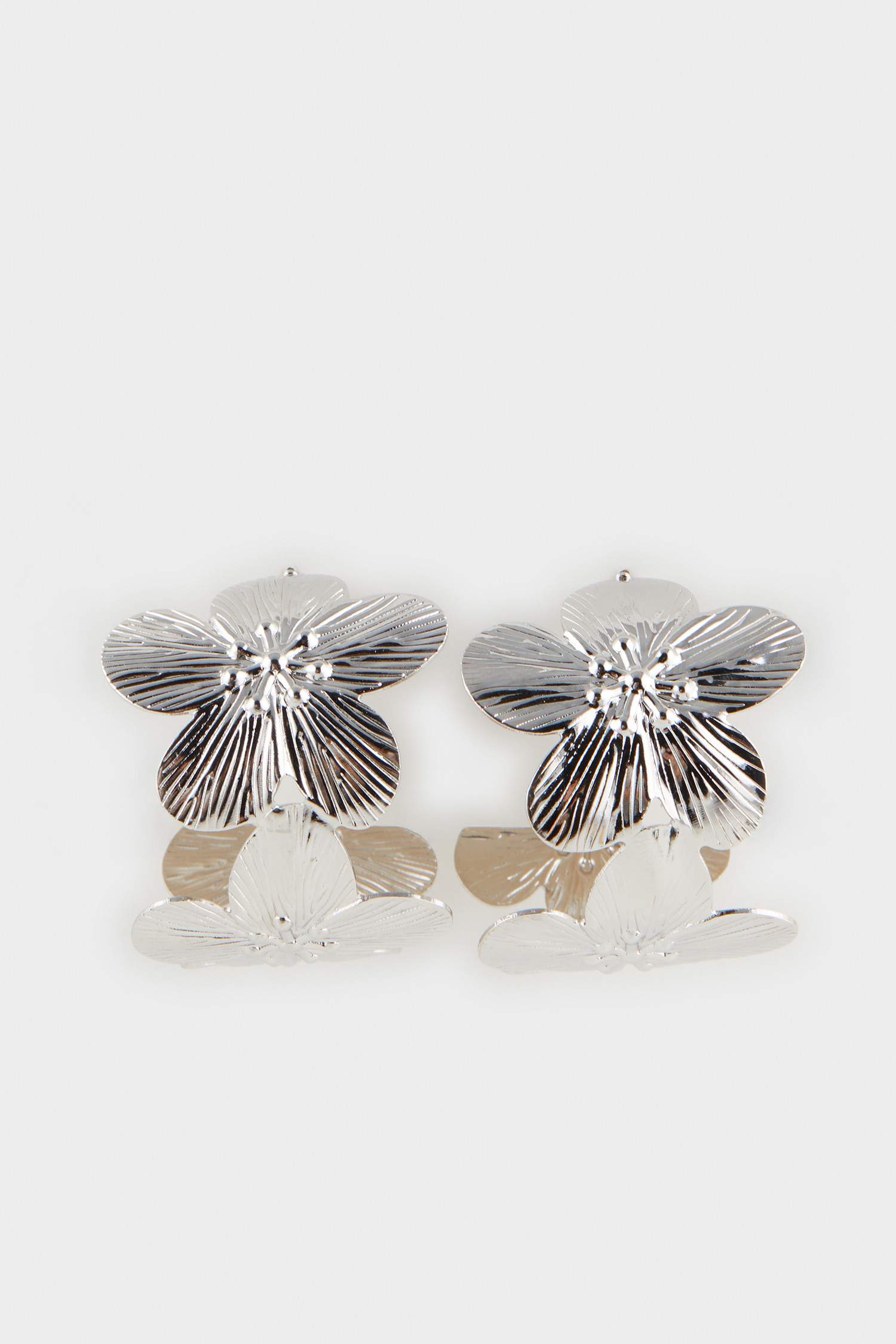 Women Flower Silver Earrings