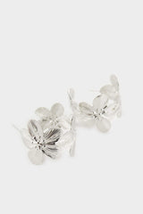 Women Flower Silver Earrings