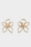 Women Flower Motif Gold Earrings
