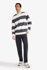 Regular Fit Sweatpants with Drawstring Waist and Straight Leg