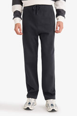 Regular Fit Sweatpants with Drawstring Waist and Straight Leg