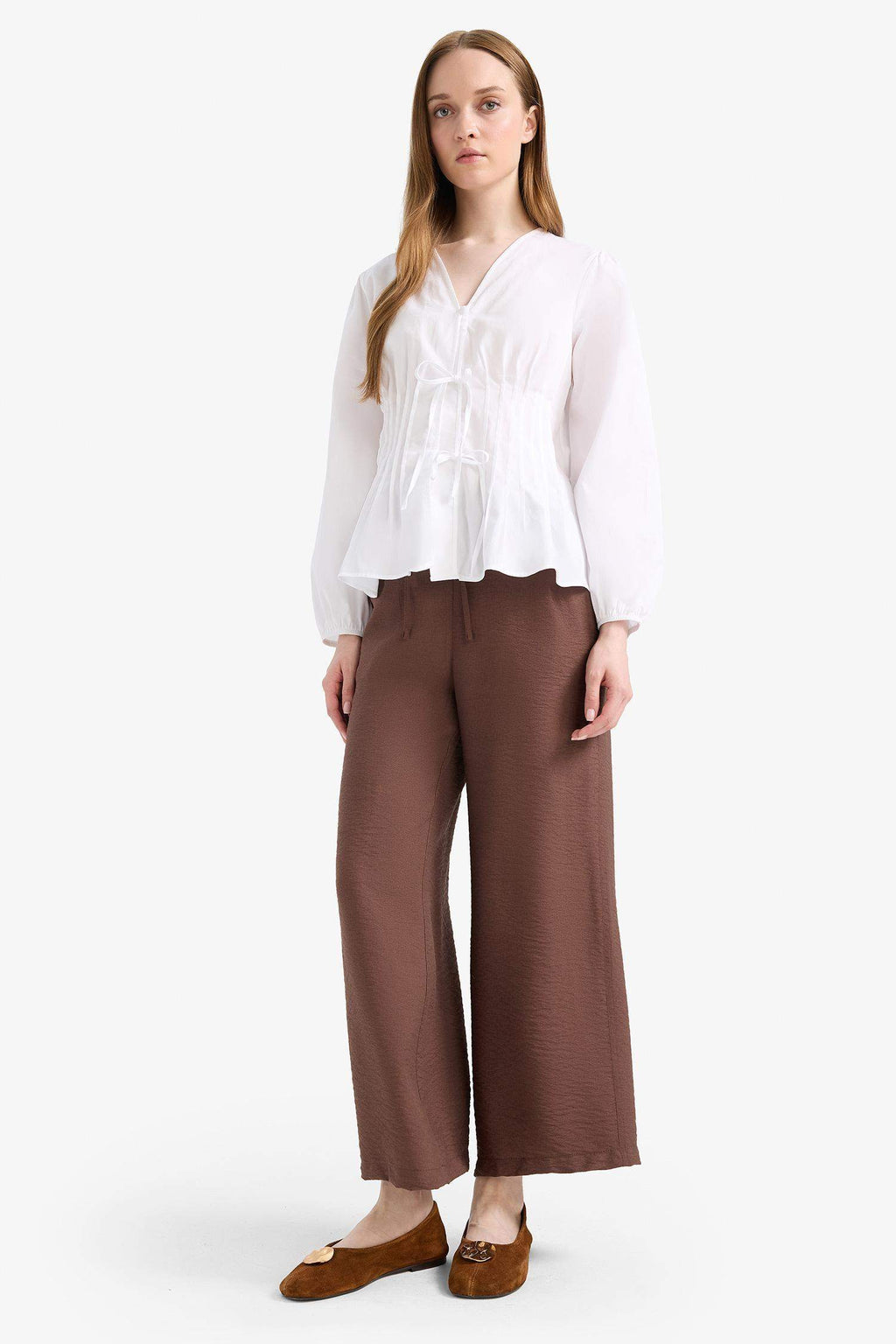 Regular Fit Wide Leg Trousers