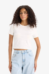 Slim Fit Slim Cut Crew Neck Combed Cotton Short Sleeve T-Shirt