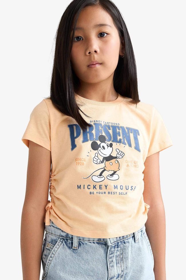 Girls Disney Mickey & Minnie Fitted Crew Neck Short Sleeve T-Shirt Hover Image