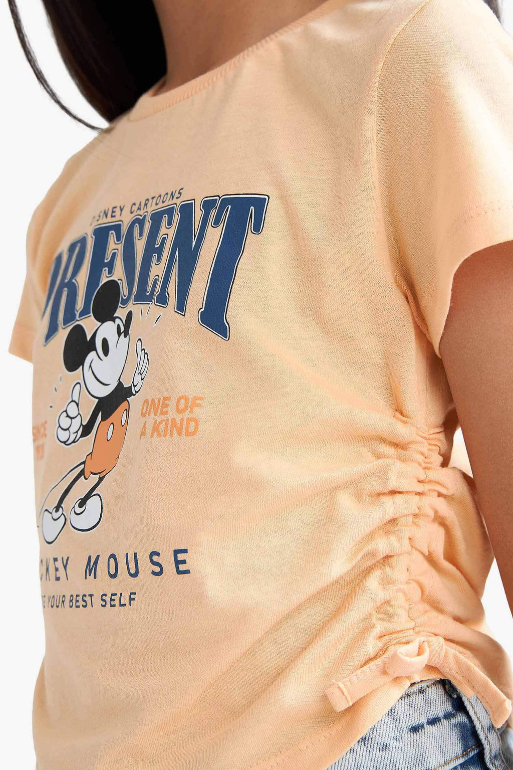 Girls Disney Mickey & Minnie Fitted Crew Neck Short Sleeve T-Shirt