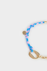 Women's Blue Rope Detailed Gold Necklace