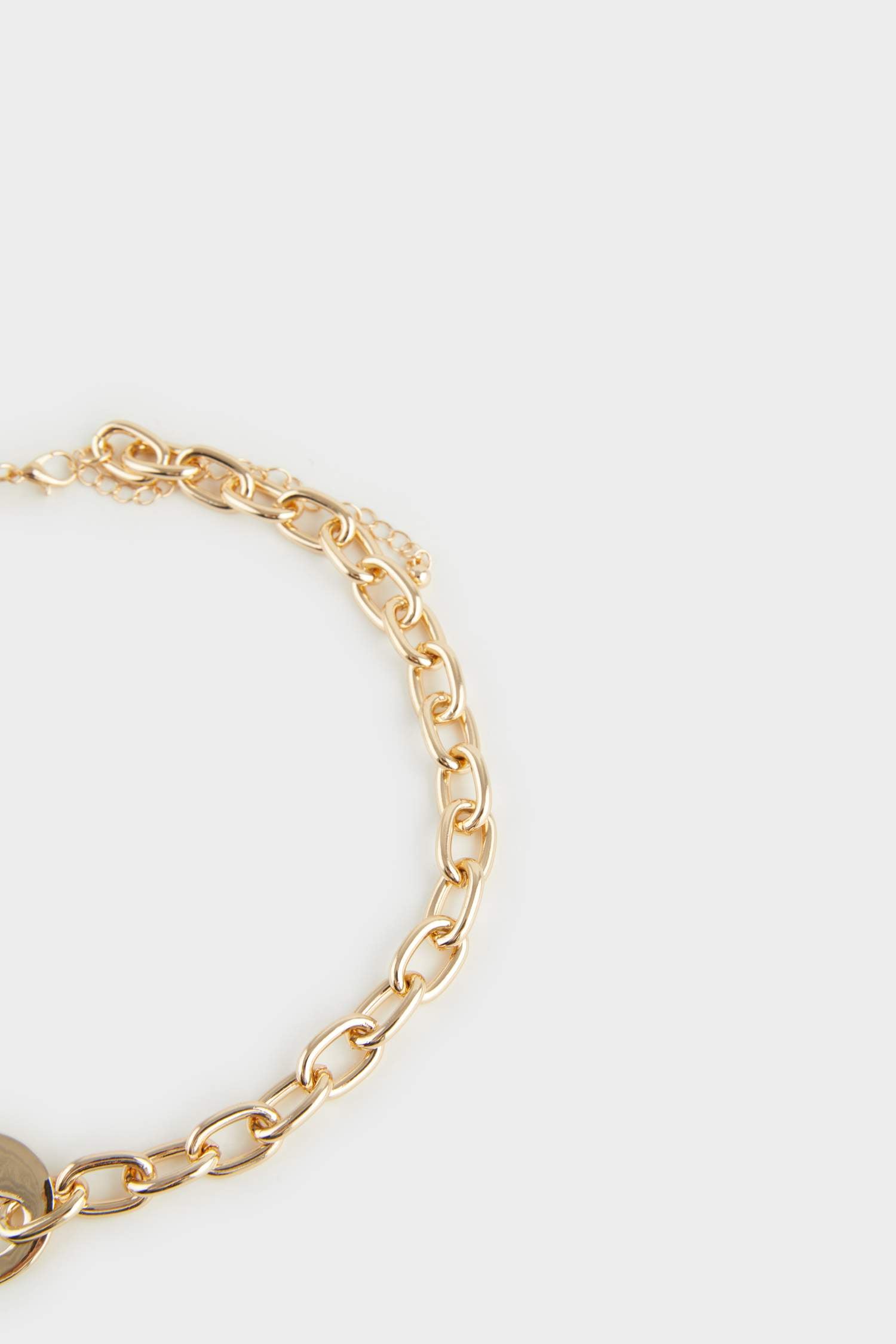 Women's Blue Rope Detailed Gold Necklace