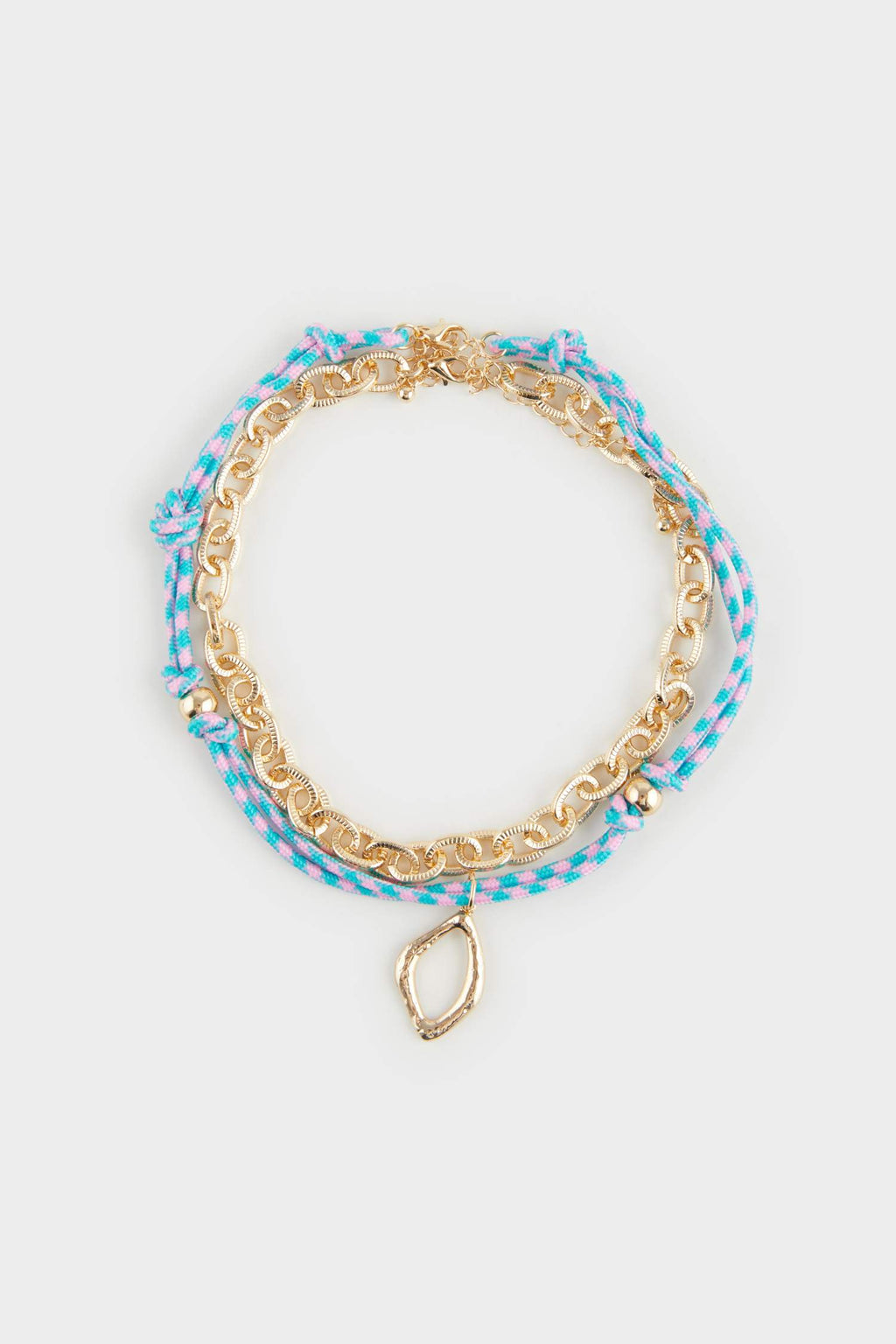 Women 2-Piece Blue Gold Necklace