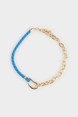 Women Blue Rope Detailed Gold Necklace