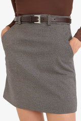 High-waisted lined A-line skirt